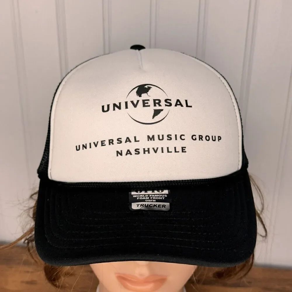 OTTO Universal Music Group UNG Nashville Trucker Hat Cap White Black Foam Front